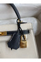 Hermes Kelly Sellier 25 Bicolor Bag in White and Black Mysore Goatskin Replica