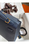 Hermes Kelly Sellier 25 Handmade Bag In Blue Indigo Epsom Calfskin Replica