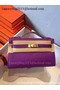 Hermes MINI Kelly 22cm Tote Bag Calfskin Leather K22 Purple Replica