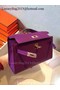 Hermes MINI Kelly 22cm Tote Bag Calfskin Leather K22 Purple Replica