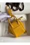 Hermes Mini Lindy Handmade Bag In Jaune Ambre Clemence Leather Replica