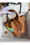 Hermes Picotin Lock 22 Handmade Bag in Gold Clemence Leather Replica