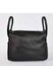 Hermes Lindy 30CM Havanne Handbags 1057 Black Leather Silver Hardware Replica
