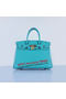 Hermes Birkin 30CM Tote Bags Light BLue Grainy Leather Gold Replica