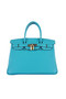Hermes Birkin 30CM Tote Bags Light BLue Grainy Leather Gold Replica