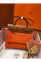 Hermes Herbag Zip 31cm Bag In Brown And Orange Replica
