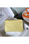 Hermes Kelly Pochette Handmade Bag In Jaune Poussin Epsom Calfskin Replica