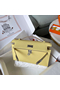 Hermes Kelly Pochette Handmade Bag In Jaune Poussin Epsom Calfskin Replica