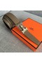 Hermes original togo 2 belt buckle & Reversible leather strap 32 mm H06454 grey gold plated metal Replica