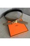 Hermes original togo 2 belt buckle & Reversible leather strap 32 mm H06454 grey gold plated metal Replica
