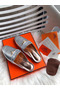 Hermes Oz Mules In Silver Metallic Calfskin Replica