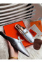 Hermes Oz Mules In Silver Metallic Calfskin Replica