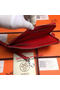 Hermes Zipper Wallet Grainy Leather HA309 Red Replica