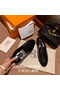 Hermes Ancora Loafers In Black Goatskin Replica