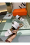Hermes Avenue Sandals In White Calfskin Replica