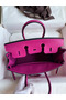 Hermes Birkin 25 Retourne Handmade Bag In Rose Purple Swift Calfskin Replica
