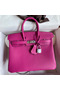 Hermes Birkin 25 Retourne Handmade Bag In Rose Purple Swift Calfskin Replica