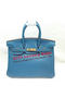 Hermes Birkin 25CM Tote Bag Original Leather H25T Blue Replica
