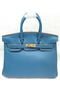Hermes Birkin 25CM Tote Bag Original Leather H25T Blue Replica