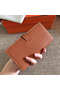 Hermes Brown Clemence Bearn Gusset Wallet Replica