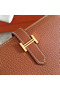 Hermes Brown Clemence Bearn Gusset Wallet Replica
