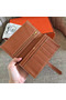 Hermes Brown Clemence Bearn Gusset Wallet Replica