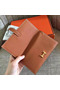 Hermes Brown Clemence Bearn Gusset Wallet Replica