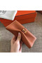 Hermes Brown Clemence Bearn Gusset Wallet Replica