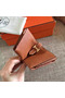 Hermes Brown Clemence Bearn Gusset Wallet Replica