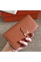 Hermes Brown Clemence Bearn Gusset Wallet Replica