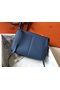 Hermes Halzan 31cm Bag In Blue Agate Clemence Leather Replica