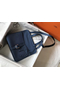 Hermes Halzan 31cm Bag In Blue Agate Clemence Leather Replica