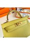 Hermes Kelly 19cm Shoulder Bags Epsom Leather KL19 Gold hardware lemon Replica