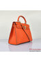 Hermes Kelly 32cm Shoulder Bags H6108 Orange Leather Gold Replica