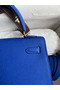 Hermes Kelly Sellier 25 Handmade Bag In Blue France Epsom Calfskin Replica