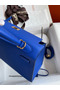 Hermes Kelly Sellier 25 Handmade Bag In Blue France Epsom Calfskin Replica
