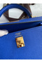 Hermes Kelly Sellier 25 Handmade Bag In Blue France Epsom Calfskin Replica