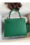 Hermes Kelly Sellier 25 Handmade Bag In Vert Vertigo Epsom Calfskin Replica