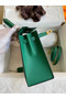 Hermes Kelly Sellier 25 Handmade Bag In Vert Vertigo Epsom Calfskin Replica