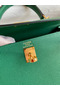 Hermes Kelly Sellier 25 Handmade Bag In Vert Vertigo Epsom Calfskin Replica