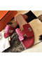 Hermes Oran Sandals In Red Ostrich Leather Replica