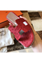 Hermes Oran Sandals In Red Ostrich Leather Replica