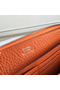 Hermes Orange Clemence Azap Zipped Wallet Replica