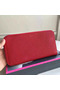 Hermes Red Clemence Azap Zipped Wallet Replica