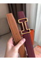 Hermes Tonight 38MM Reversible Belt In Ruby/Gold Epsom Leather Replica