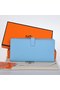Hermes Bearn Wallet Original Smooth Leather Light Blue Replica