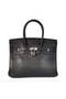 Hermes Birkin 25CM Tote Bags Togo Leather Black Silver Replica