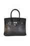 Hermes Birkin 25CM Tote Bags Togo Leather Black Silver Replica