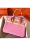 Hermes Birkin 30 Handmade Bag In Pink Clemence Leather Replica