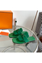 Hermes Galerie Sandals In Green Suede Leather Replica